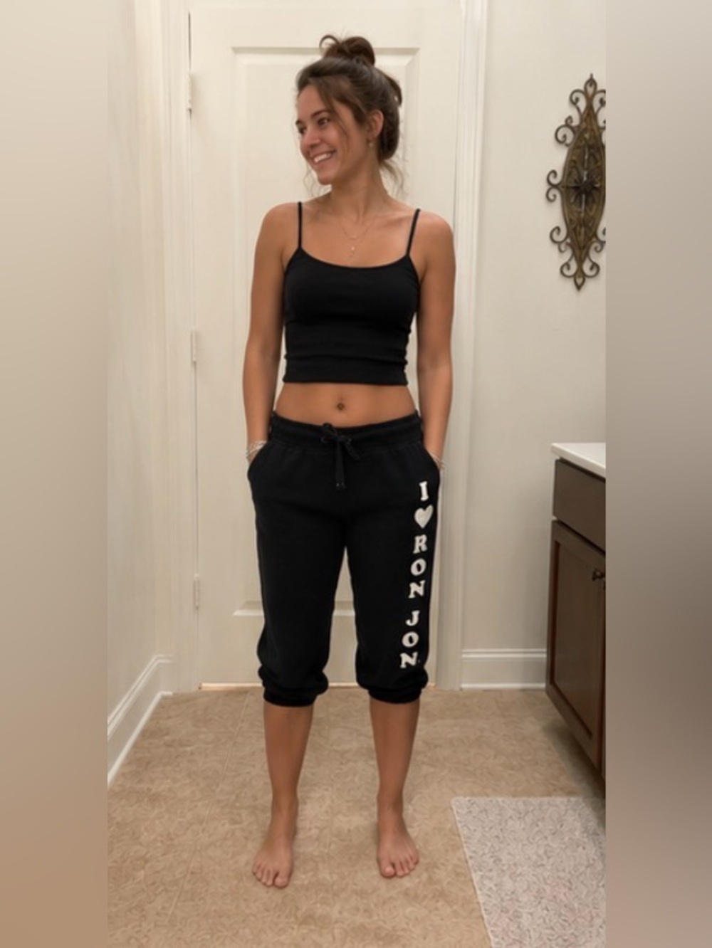 Ron Jon Surf Shop Black Capri Sweatpants Size Small